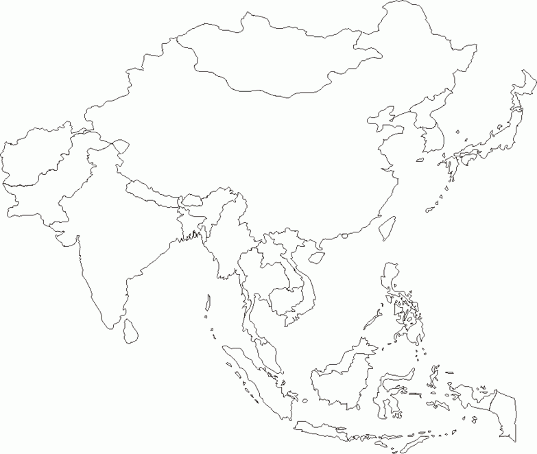 Printable Blank Map Of Asia Printable Map Of The United States