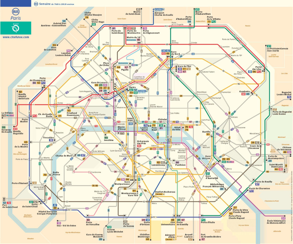 Bus Paris Map | Printable Map of The United States