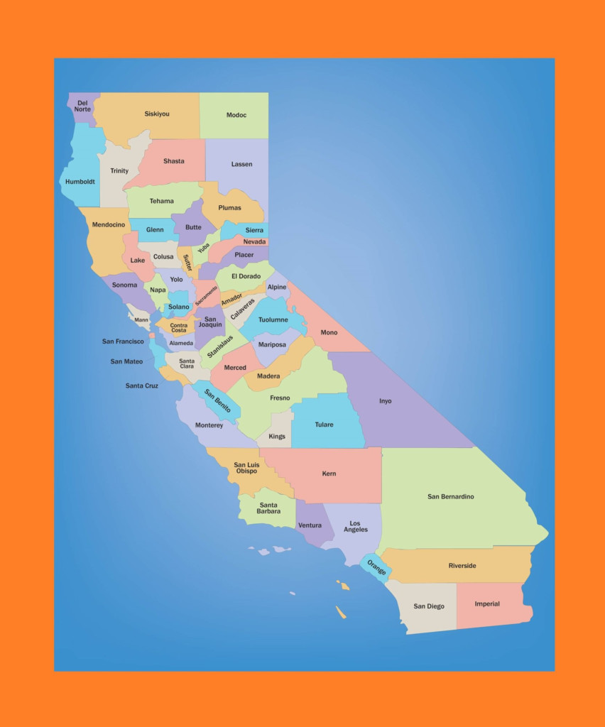 California County Map Large Printable And Standard Map Printable Map