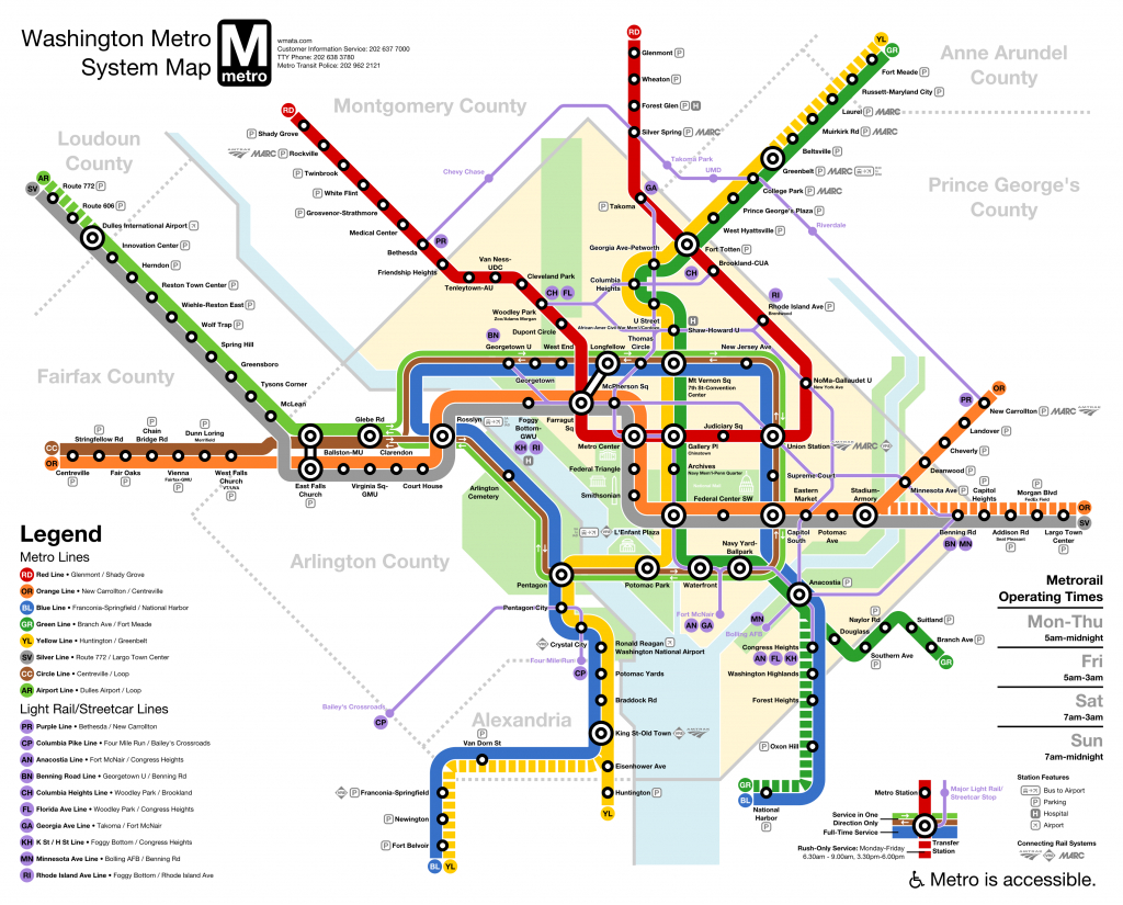 Printable Washington Dc Metro Map – Printable Map of The United States