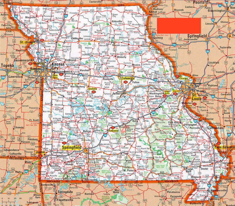 Large Map Of Missouri Bing Images Map Image Missouri | Printable Map of ...