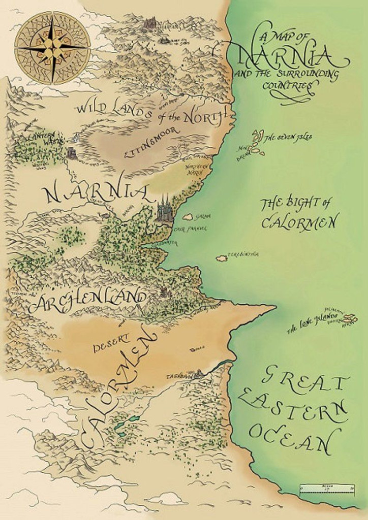 Narnia And The Surrounding Countries Map Of Narnia Printable Map of