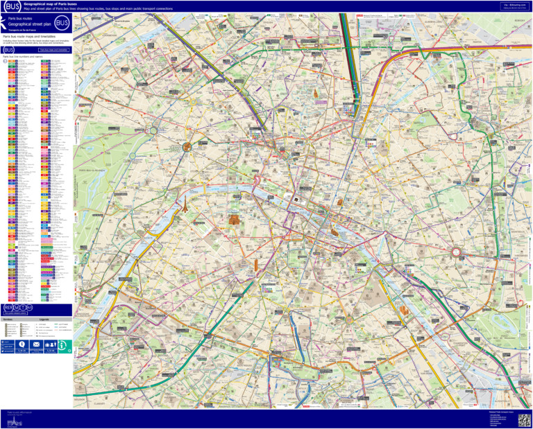 Paris Bus Route Maps With City Street Plan In PDF Or Image – Printable ...