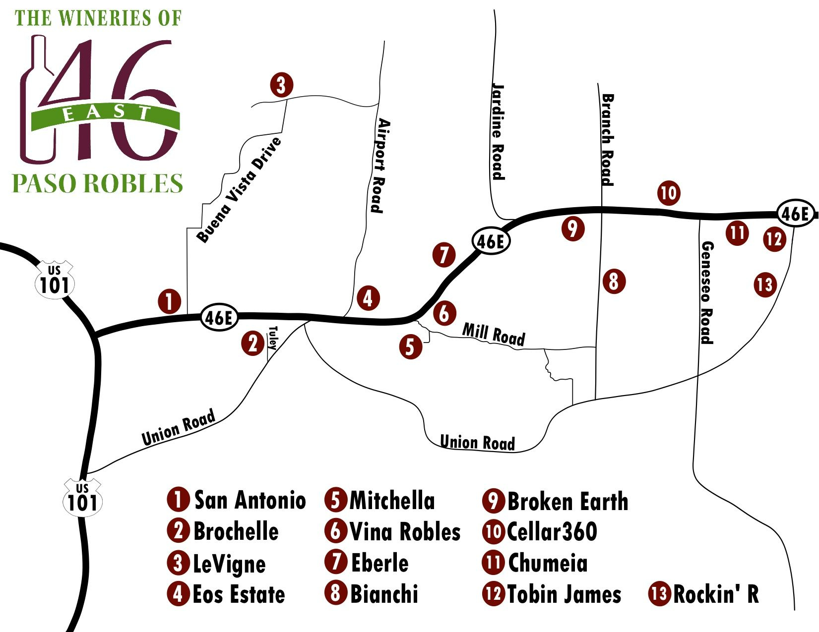 Printable Paso Robles Wine Map