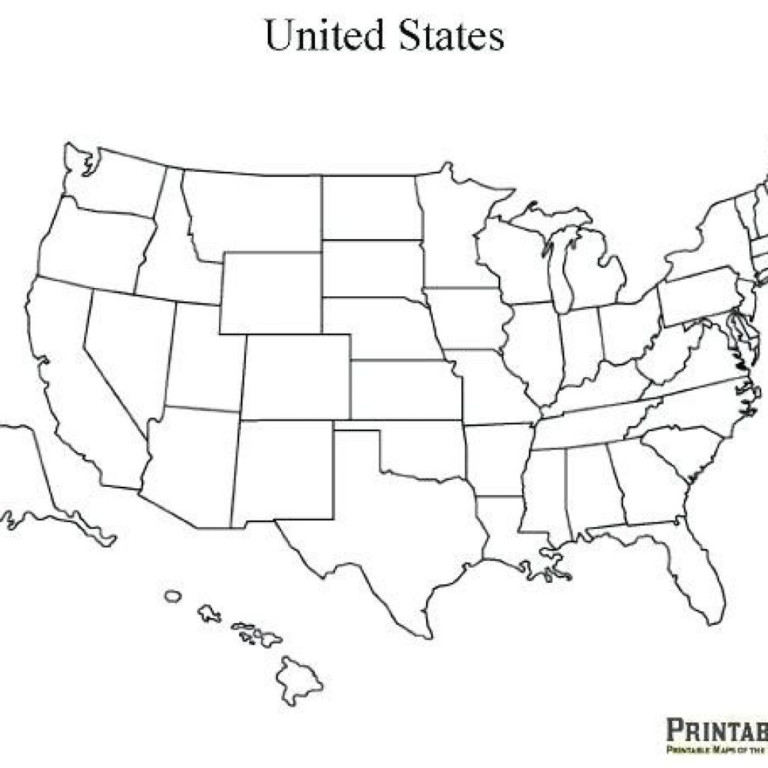 Printable Blank 50 States Map Printable Map Of The United States 6164