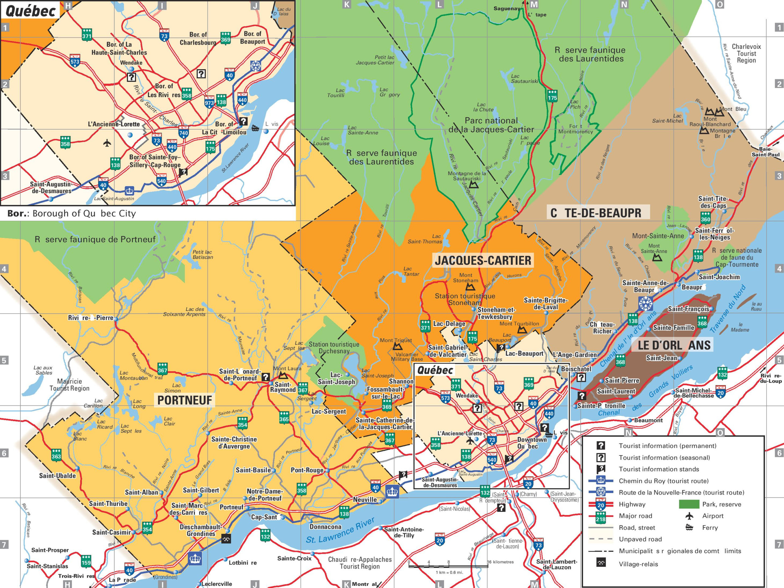 Quebec City Street Map Printable