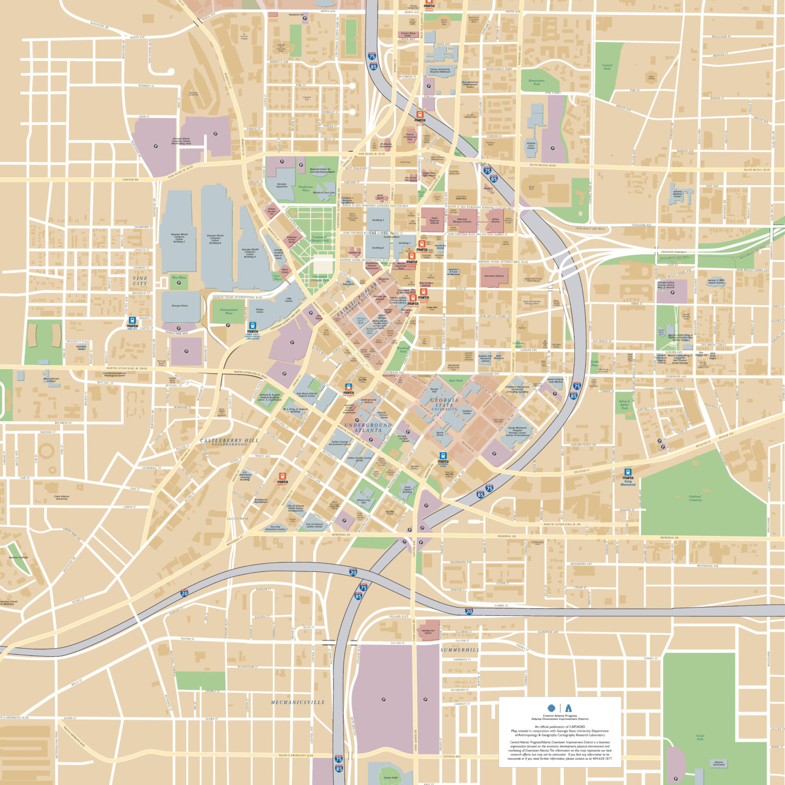 Atlanta Downtown Map – Printable Map of The United States