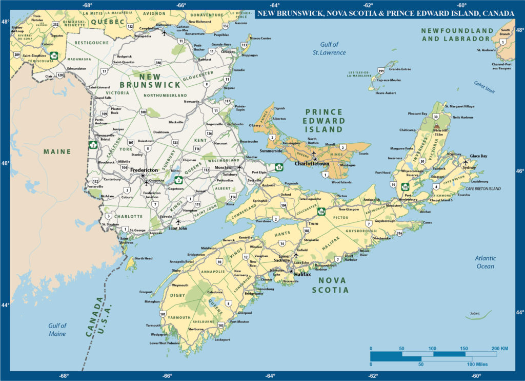 Atlantic Provinces Map Digital Creative Force – Printable Map of The ...