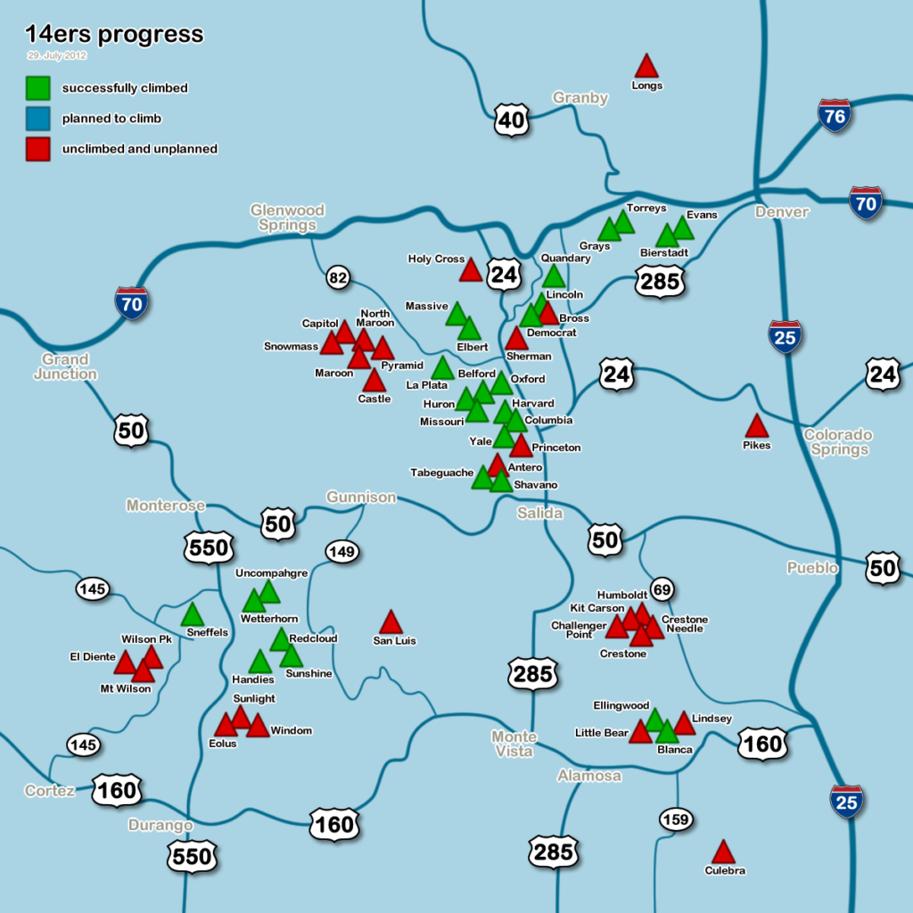 Printable Map Of Colorado 14ers | Printable Map of The United States