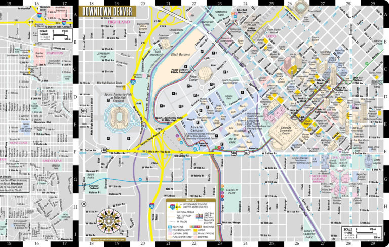 Denver Downtown Map Map Of Downtown Denver Colorado USA | Printable Map ...