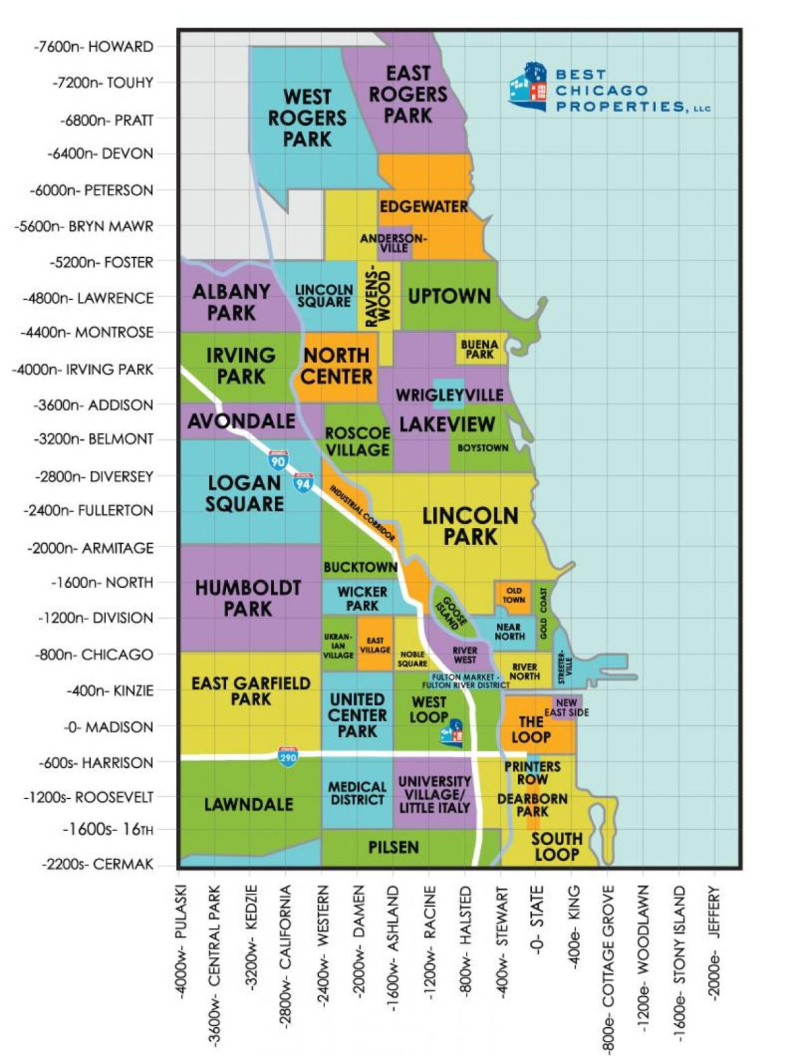 Map Of Chicago Neighborhoods Neighborhoods In Chicago Printable Map