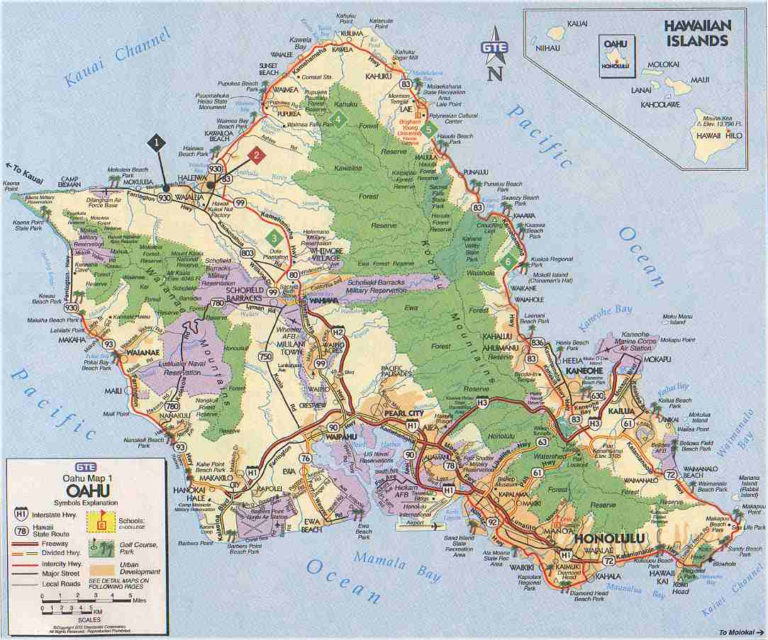 Oahu Hawaii Tourist Map Oahu Hawaii Mappery Printable Map Of The United States 5177