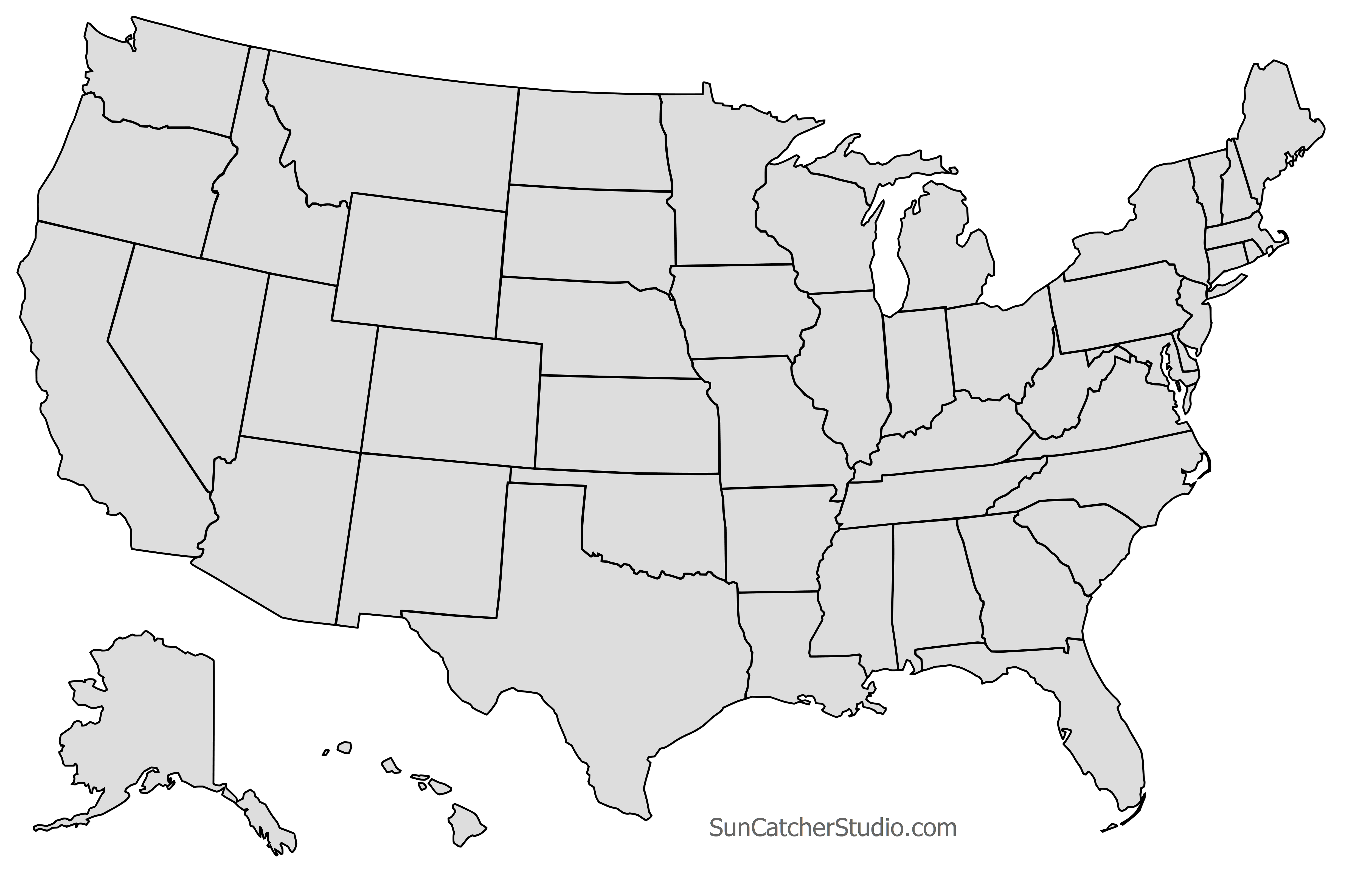 Usa 50 States Colored Printable