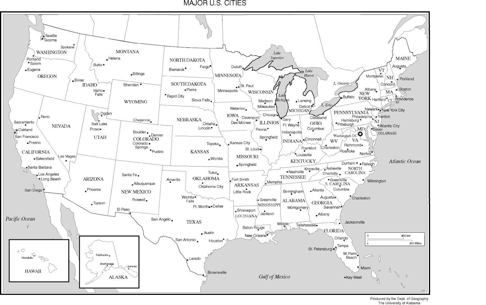 Big Printable United States Map