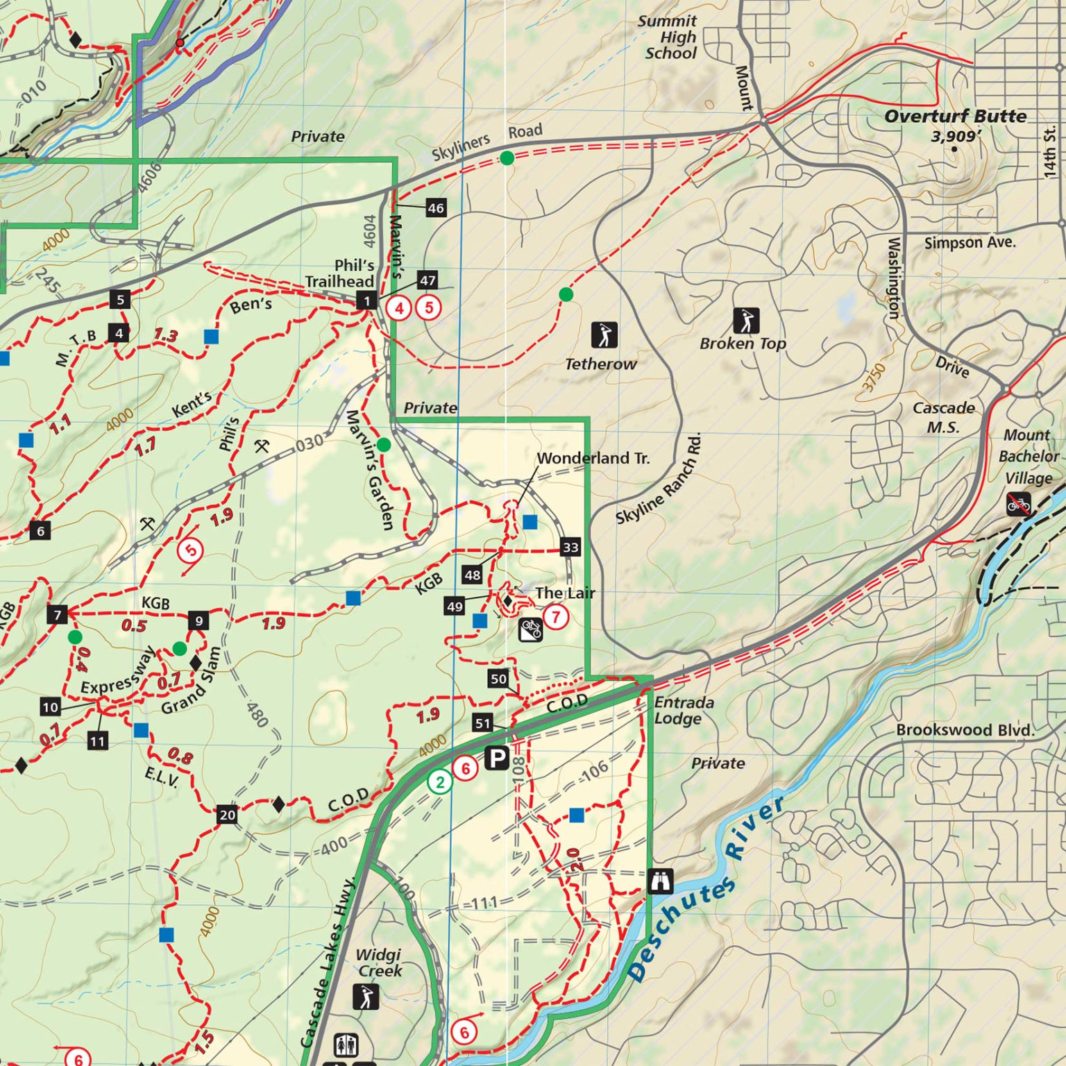 Bend Area Trail Map Adventure Maps – Printable Map of The United States