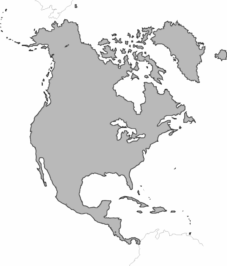 Blank Map Of North America – Printable Map of The United States