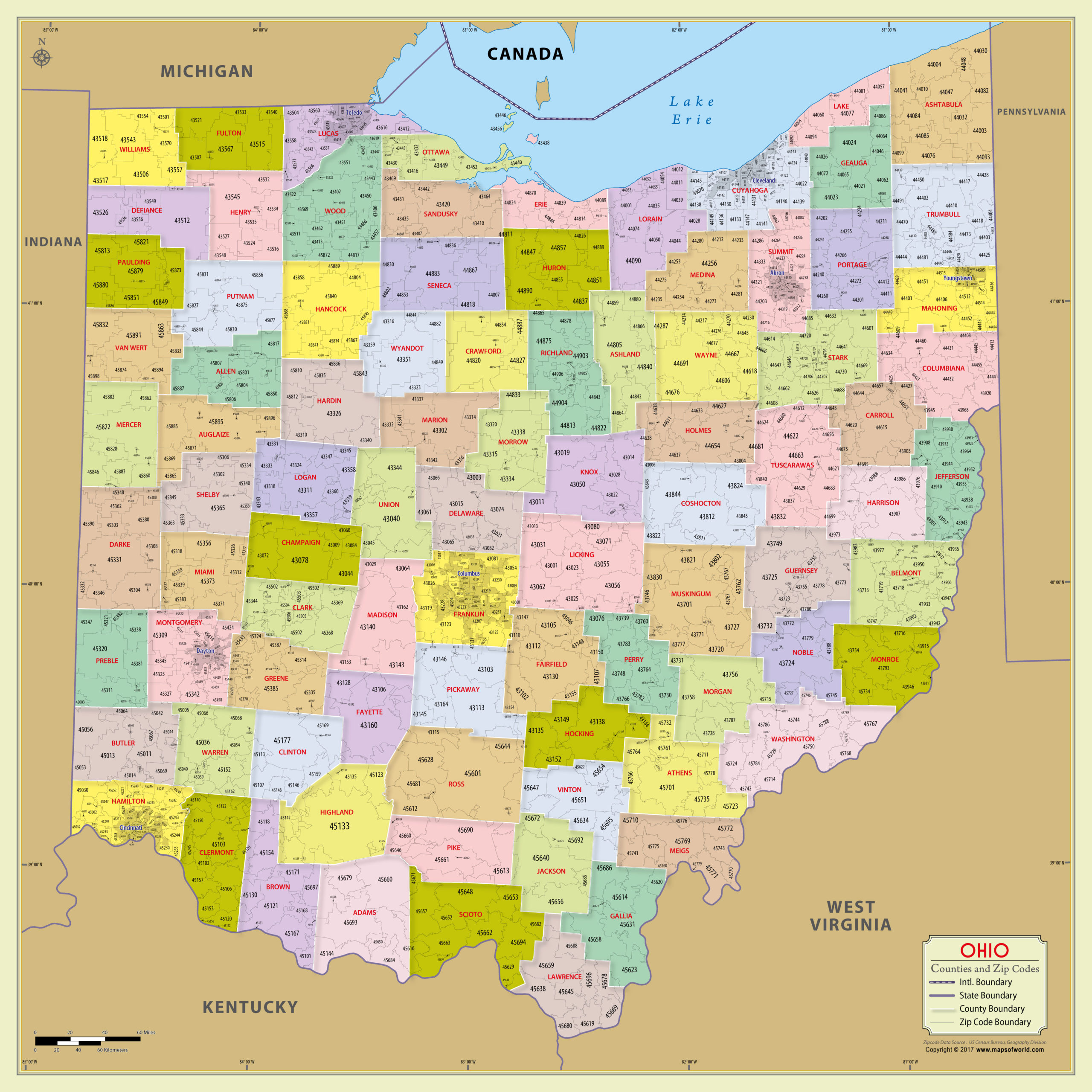 Printable Ohio Zip Code Map Printable Map Of The United States 6821