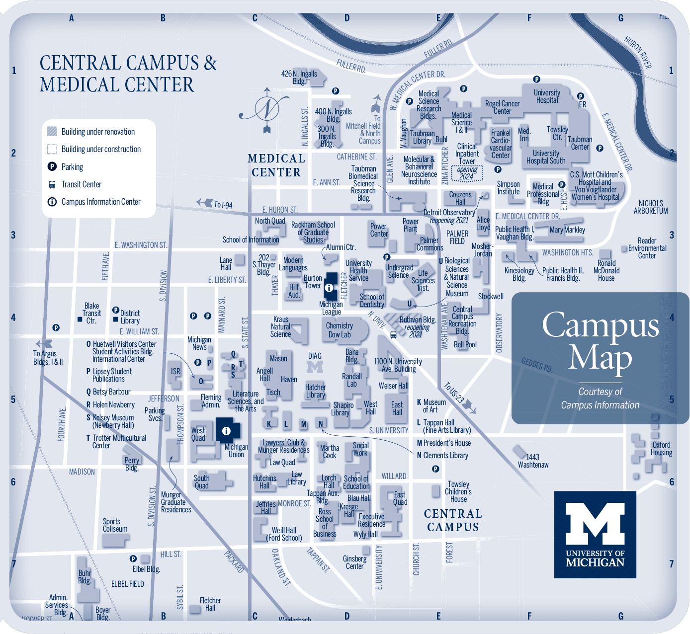 University Of Michigan Campus Map PDF