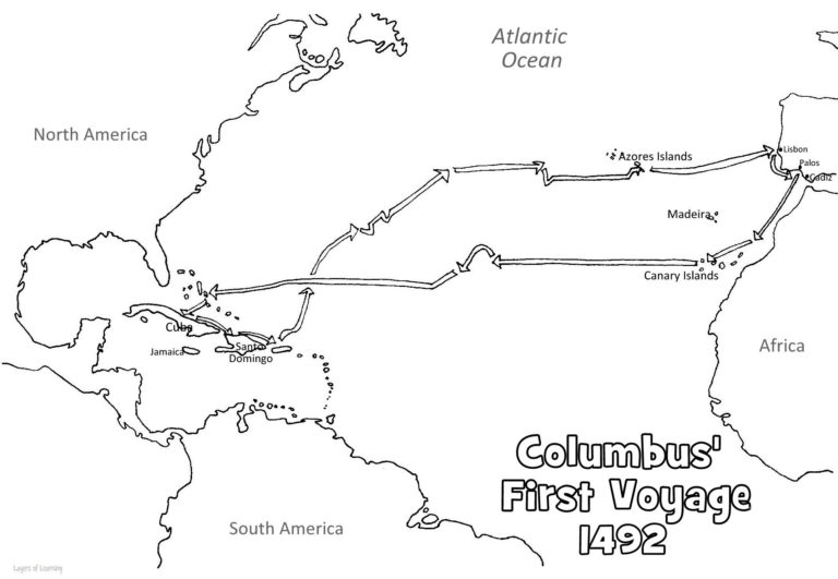 Christopher Columbus Coloring Page Map Google Search