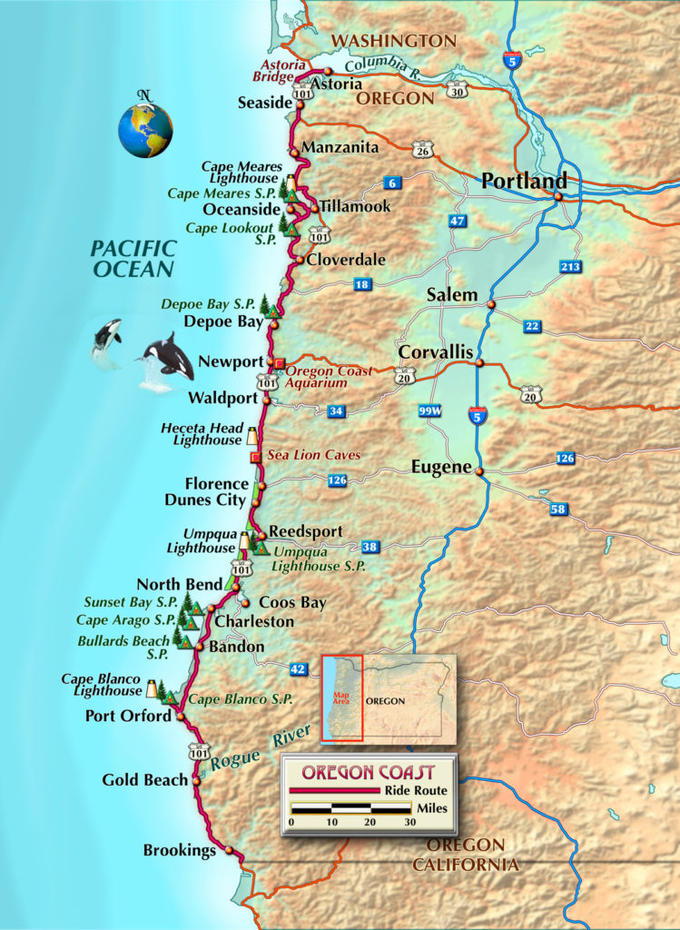 Exploring The Oregon Coast Rider Magazine | Printable Map of The United