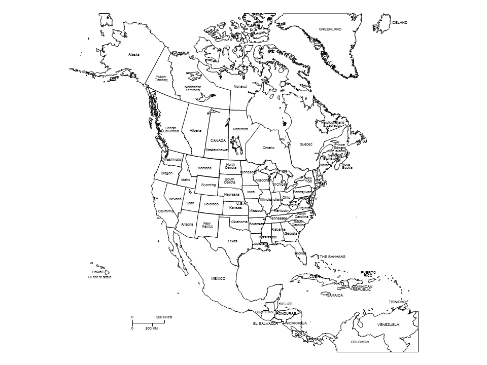 Printable North American Map