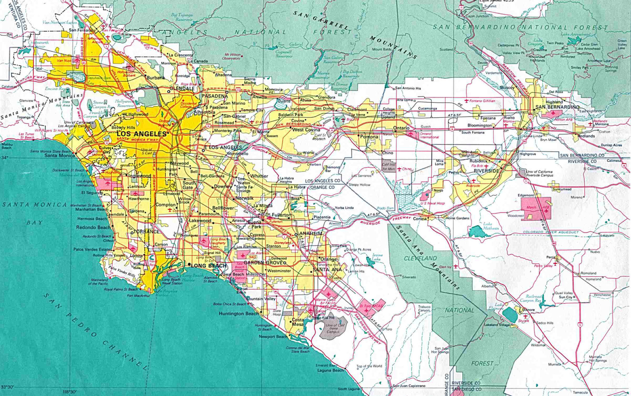 Large Detailed Map Of Los Angeles City Los Angeles City 2048x1284 