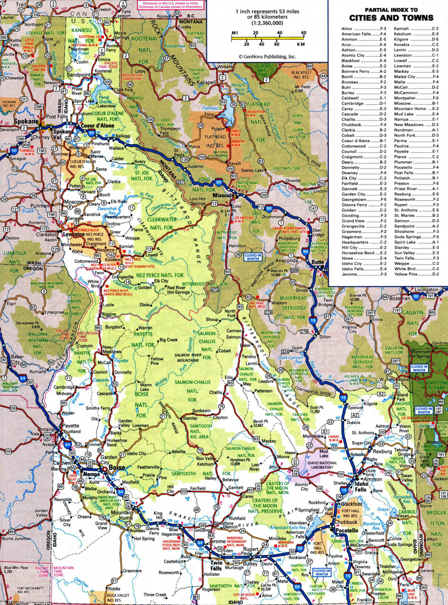 Large Detailed Roads And Highways Map Of Idaho State With – Printable ...