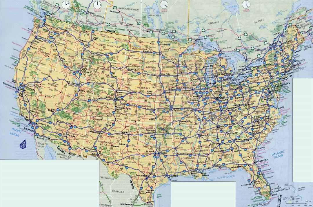 Printable Road Map Of USa | Printable Map of The United States