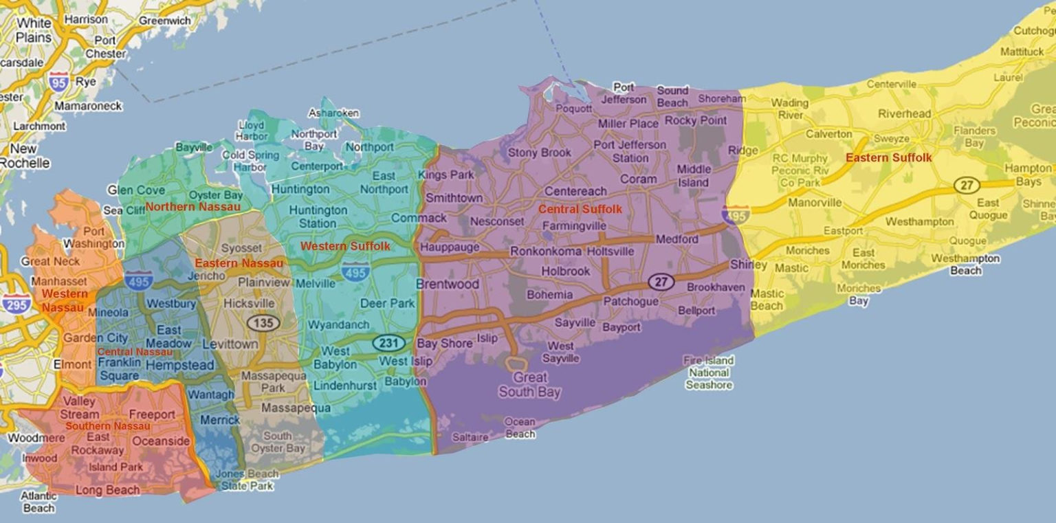 Long Island Neighborhoods Map Map Of Long Island Printable Map of The