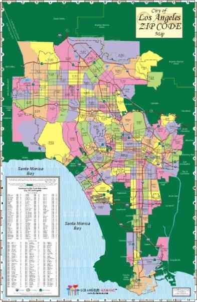 Los Angeles Zip Code Map Printable Printable Map Of T 8978