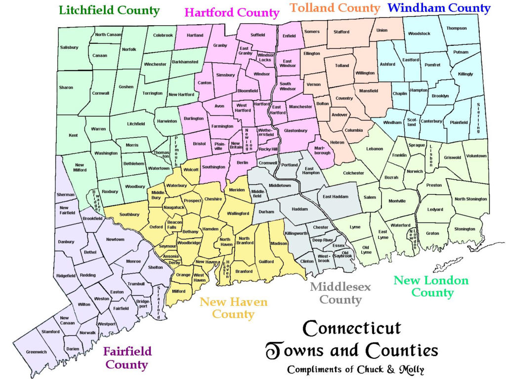 Map Of CT Towns And Counties Printable Map Of The United States   Map Of Ct Towns And Counties 1024x768 