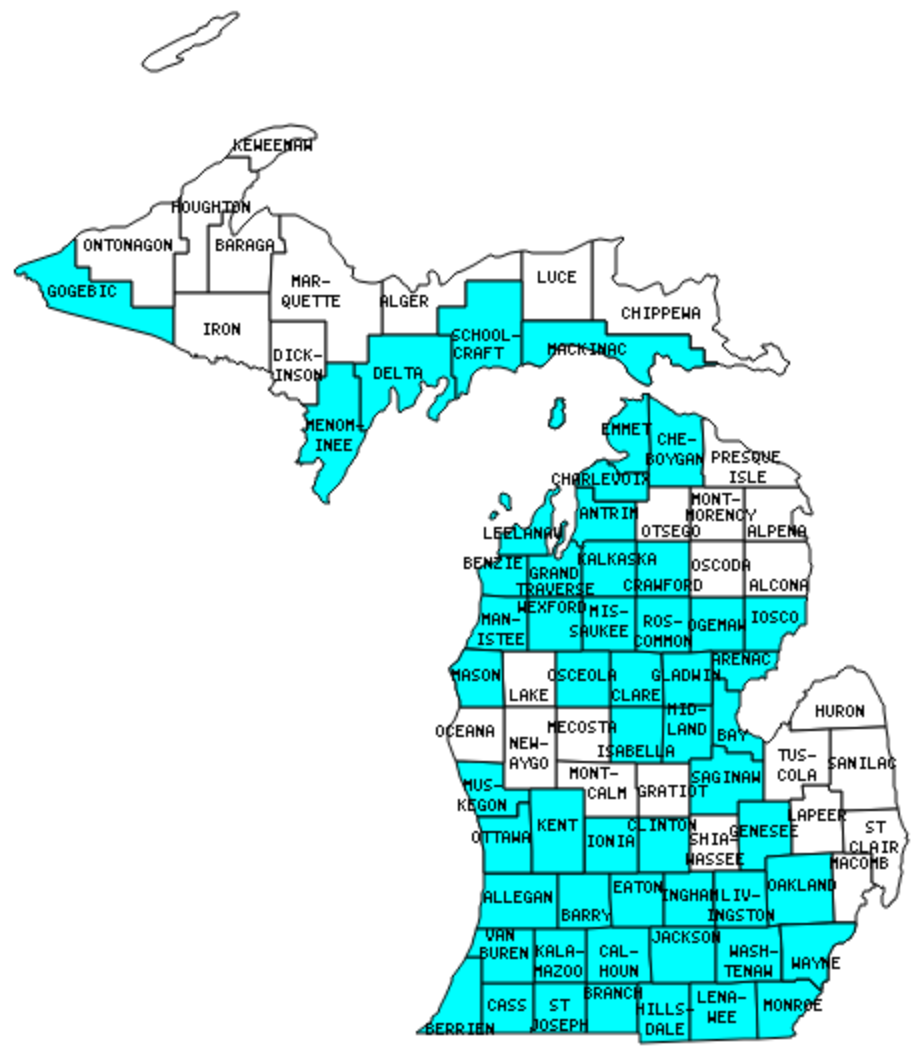 Michigan County Map Printable – Printable Map of The United States