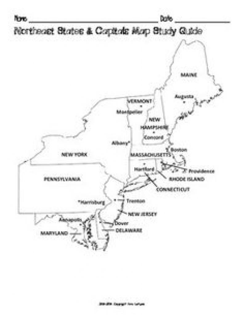 Printable Northeast States And Capitals Map Printable Map Of The