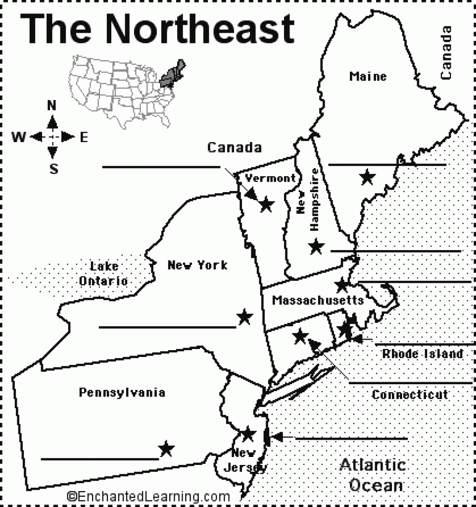 Printable Northeast States And Capitals Map Printable Map Of The 