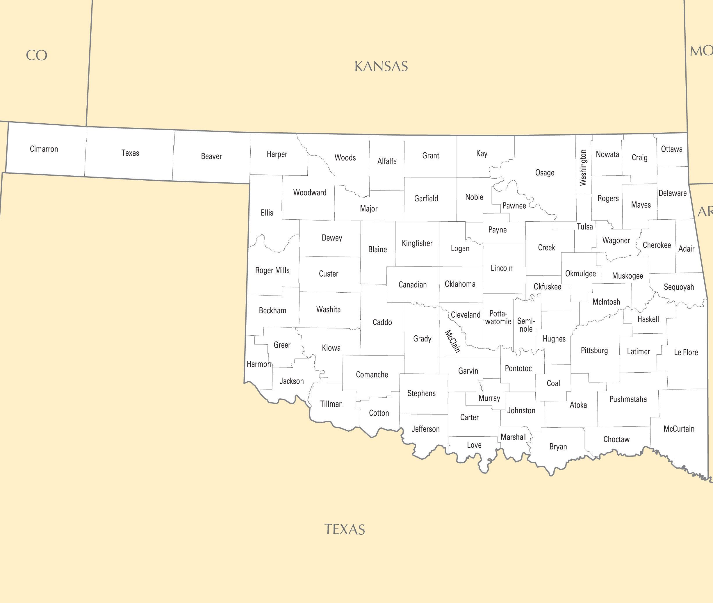 Oklahoma County Map Mapsof Net 