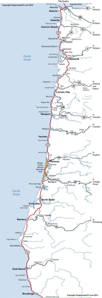 Oregon Coast Map – Printable Map of The United States