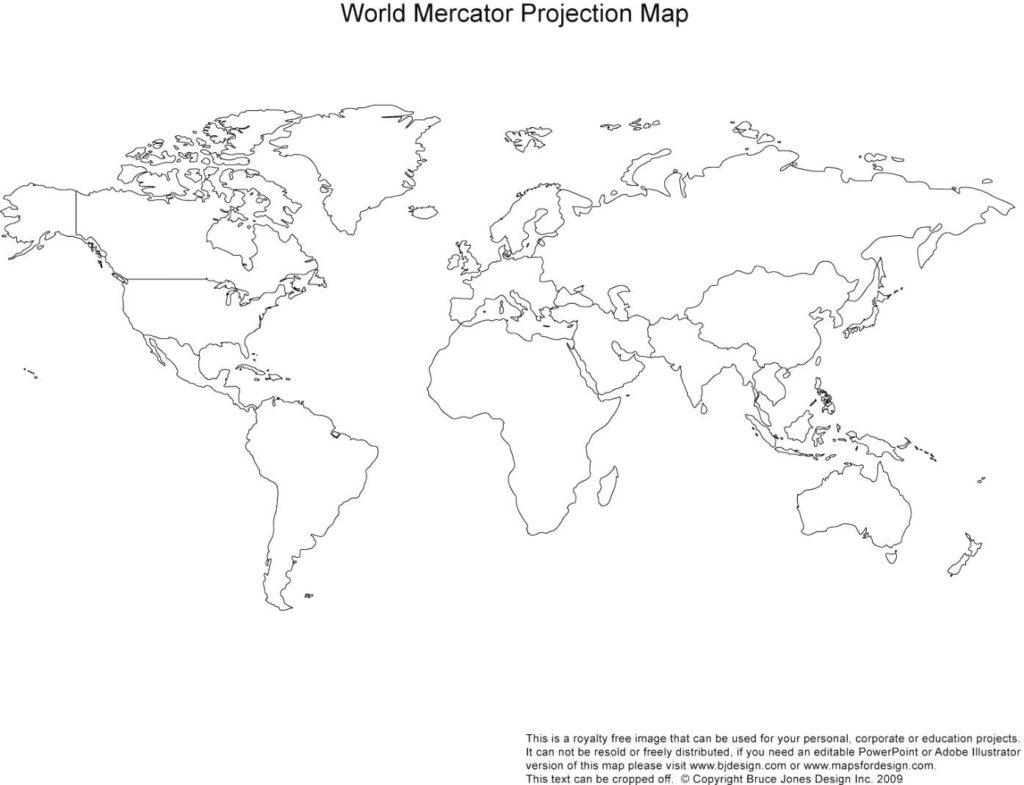 Outline Map Of Oceans And Continents With Blank World Map | Printable ...