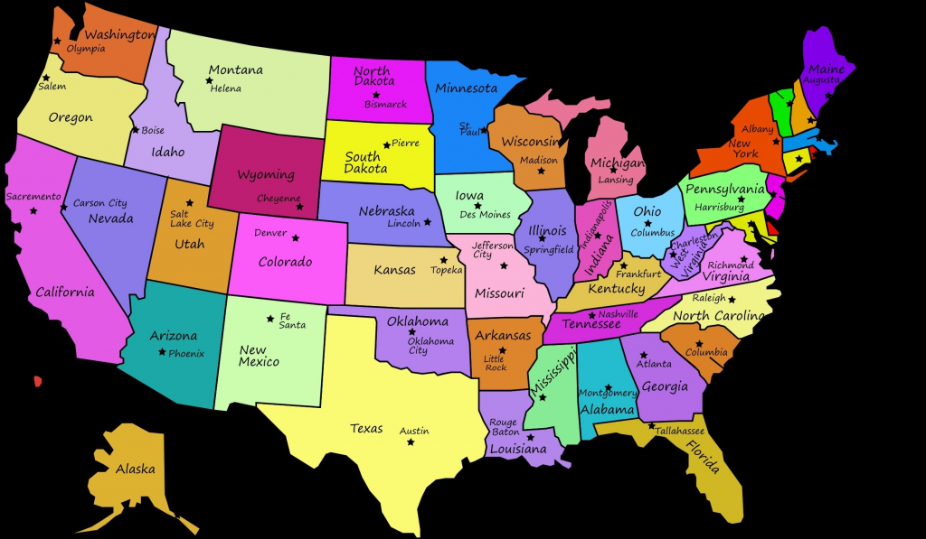 Printable Us Map With States And Capitals Labeled 