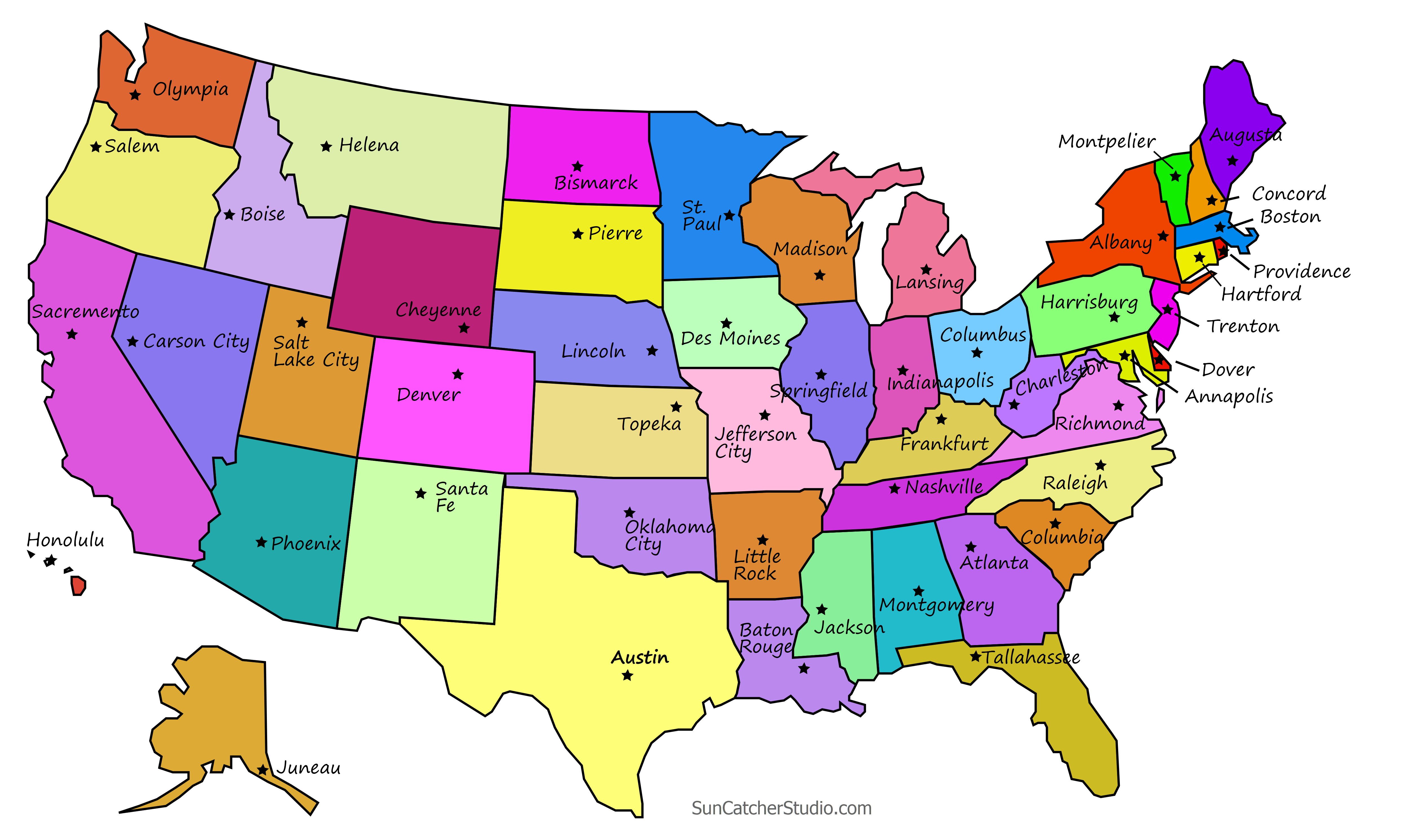 Printable Map Of The US With States | Printable Map of The United States