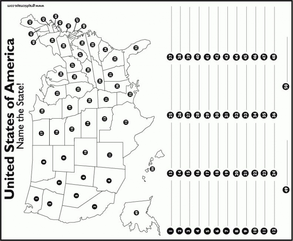 Printable States And Capitals Map Quiz