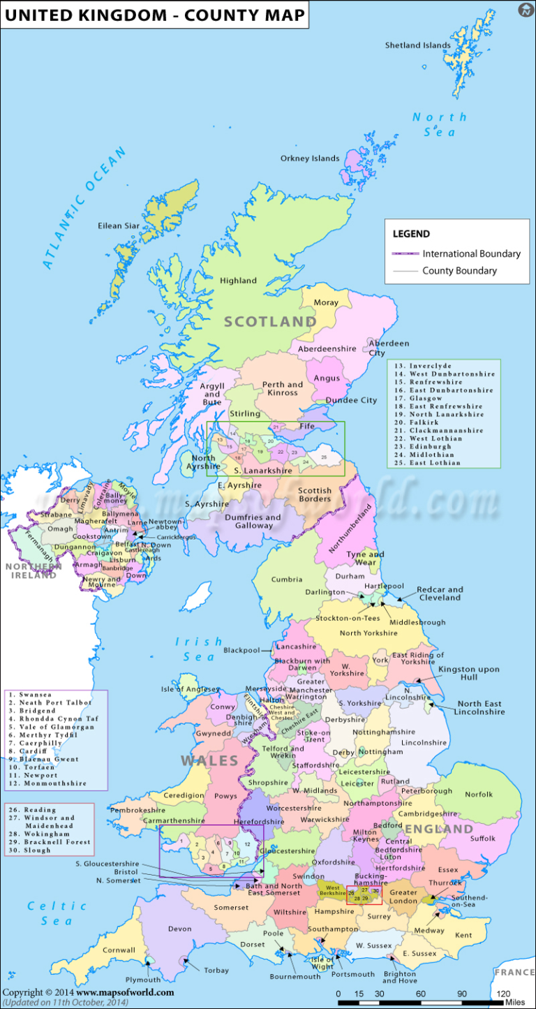 UK Counties Map Counties In United Kingdom – Printable Map of The ...