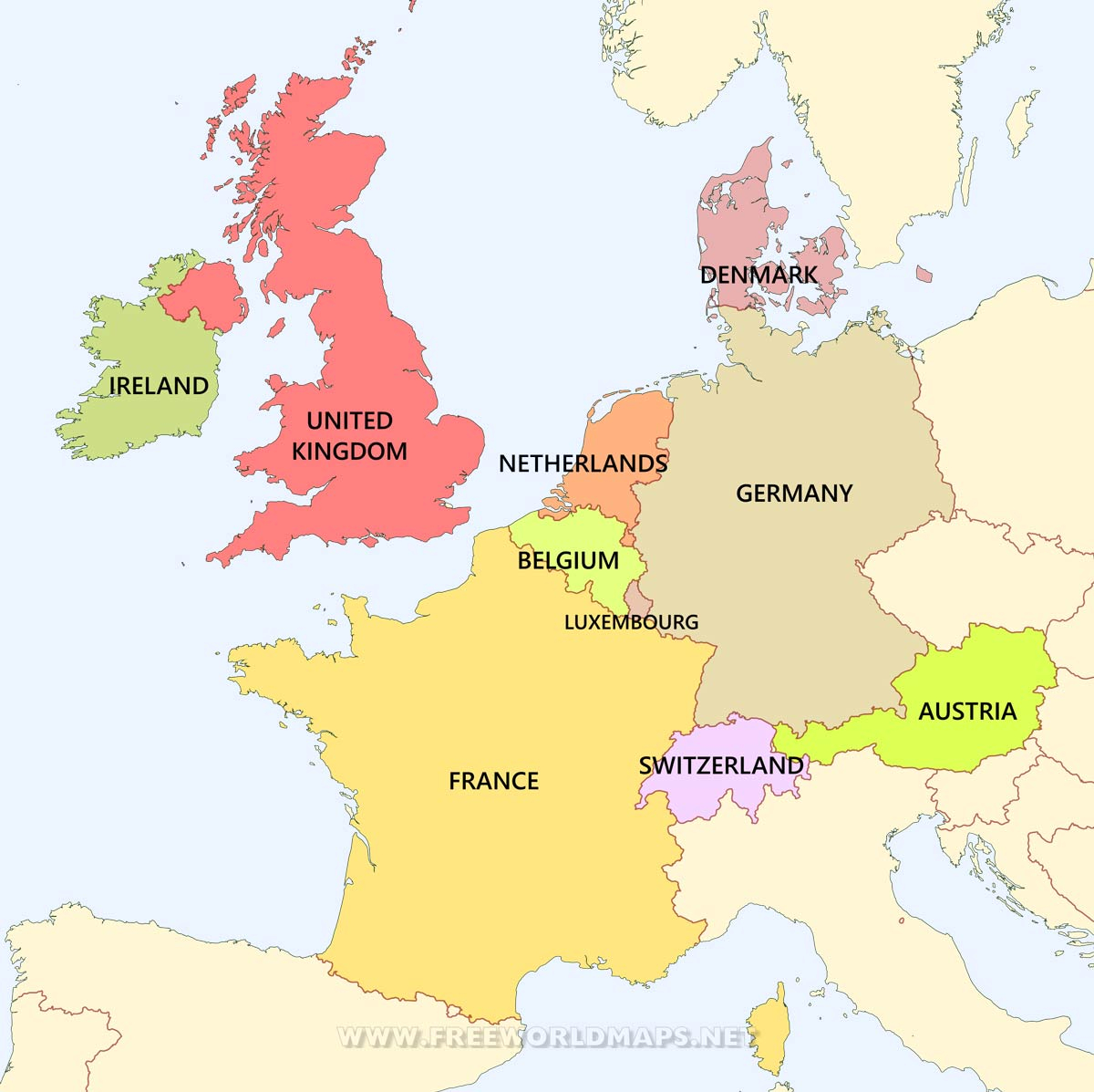 Political Map Of Western Europe United States Map