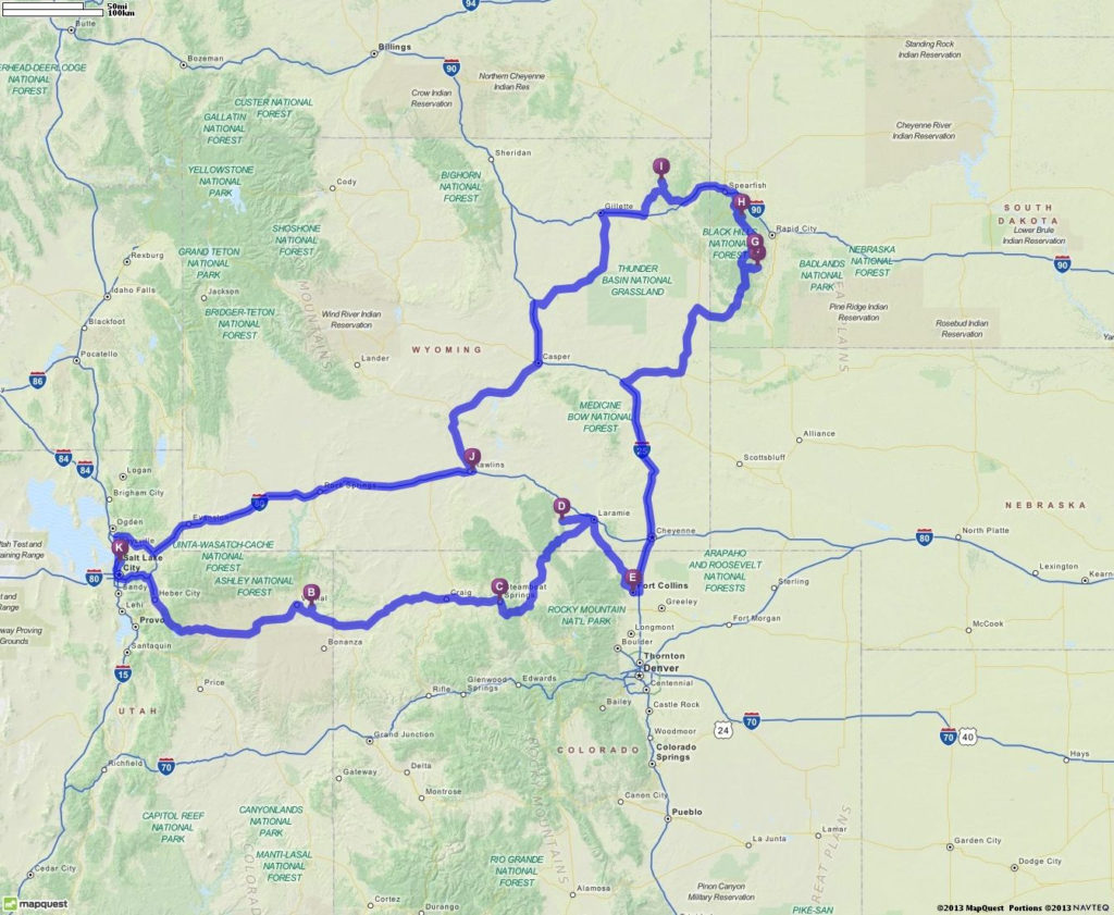 Driving Directions Map Utah Vacation Trip Park Forest