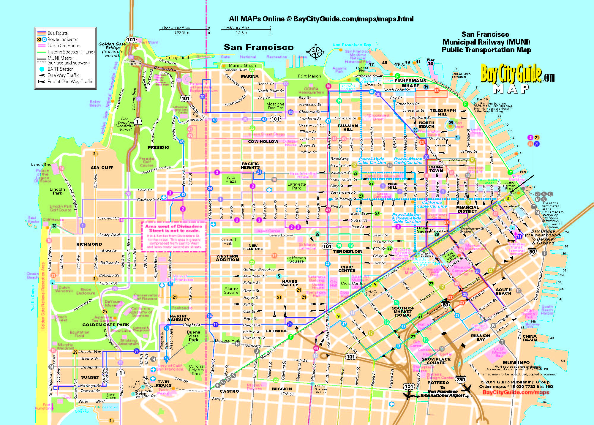 Asisbiz 0 Tourist Map San Francisco Muni Bus System 0A