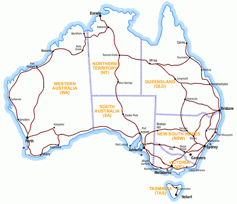 Australia Road Maps National Highways