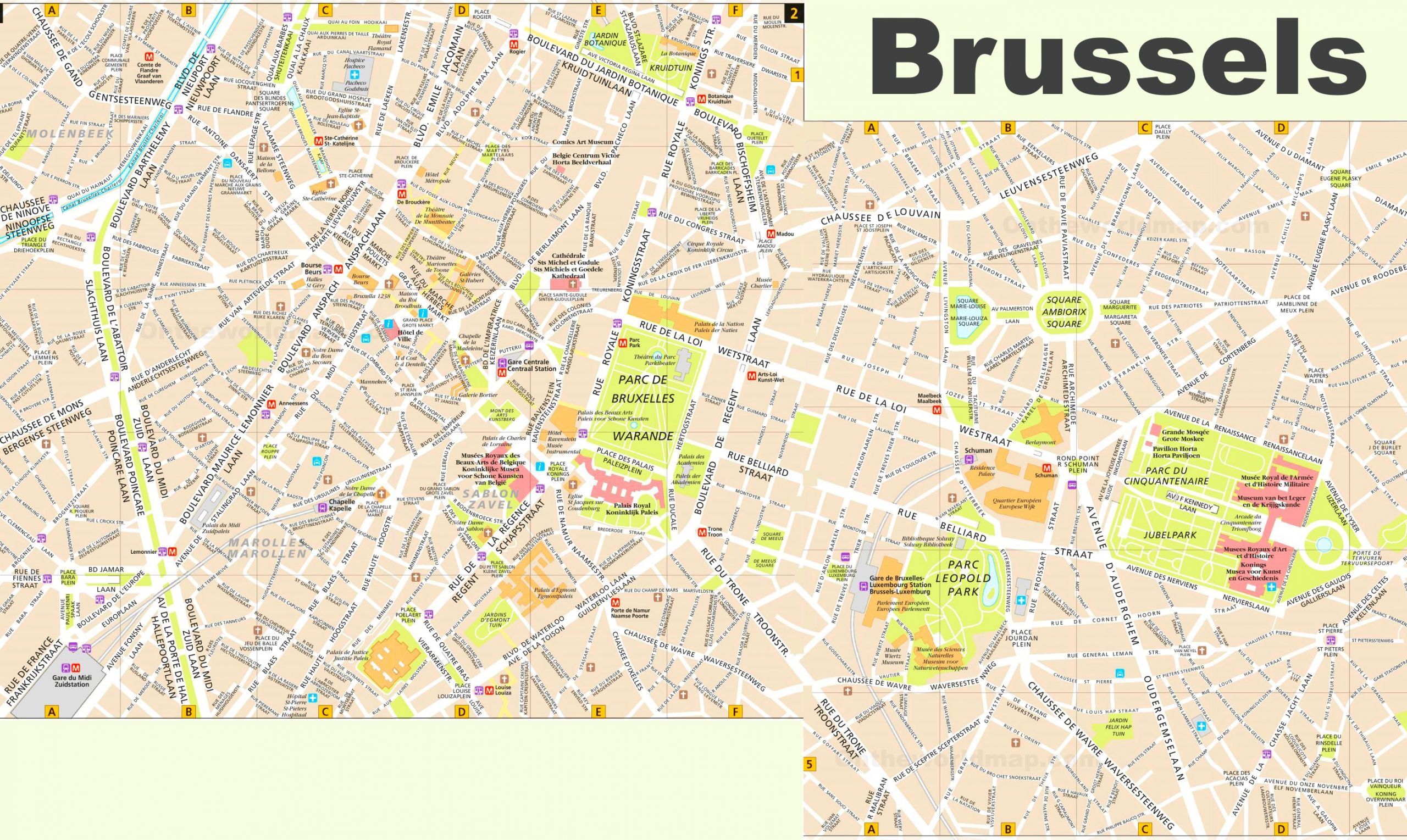 Brussels Tourist Map