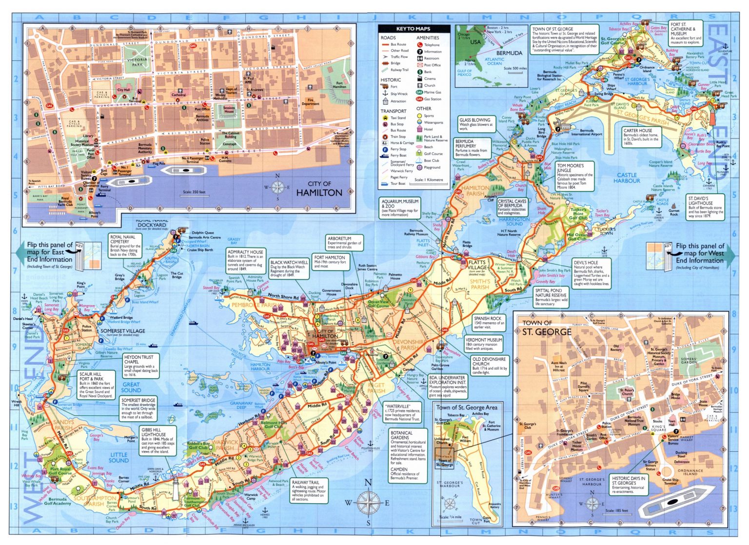 Detailed Road And Tourist Map Of Bermuda Bermuda Detailed – Printable ...