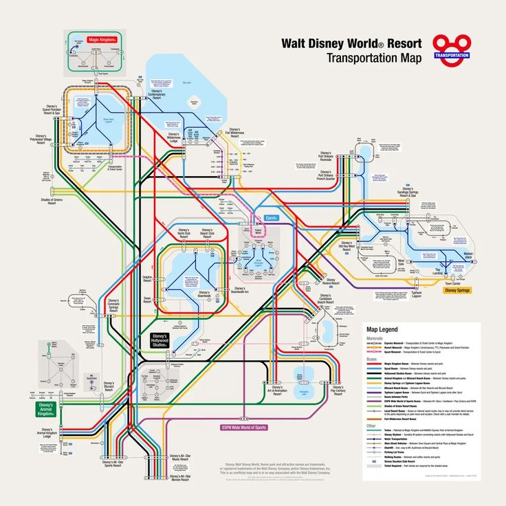 Disney Transportation Map WaltDisneyWorld Disney 