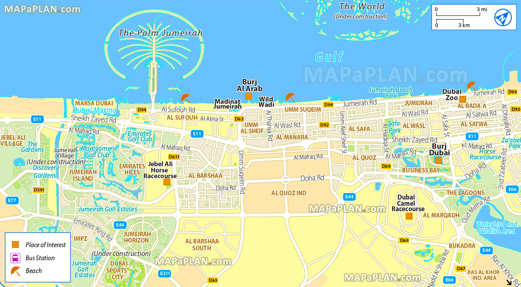 Dubai Map A Z List Of Most Interesting Sites With Souk 