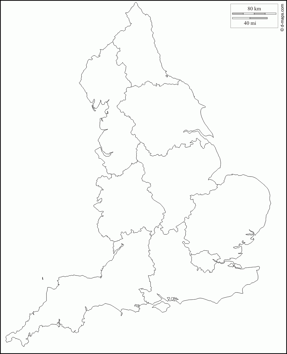 England Free Map Free Blank Map Free Outline Map Free 